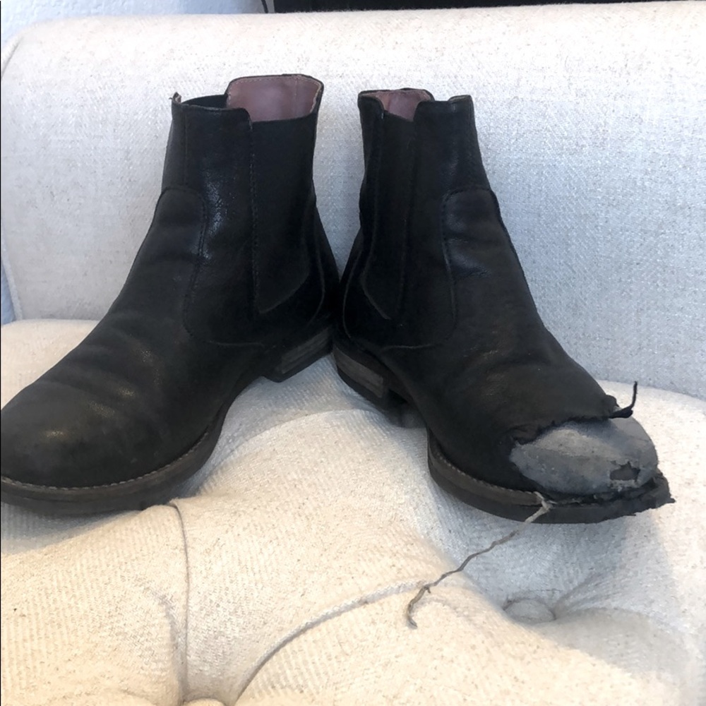 Boots, left one dog chewed